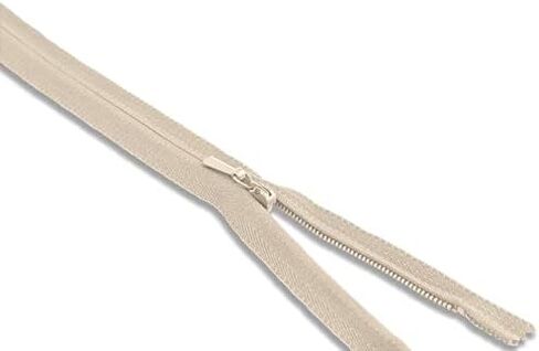 16" Invisible Nylon Coil Non-Separating Closed-End Zipper – Concealed Zipper for Pants, Skirts, Dresses, Upholstery – #2 Coil (4.1mm) (Beige) in Saudi Arabia