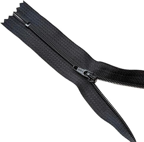 قطعتان من لفائف النايلون YKK #4.5 غير منفصلة، ​​سحاب سحب تلقائي مغلق للغطاء أو التنجيد أو البنطلون أو التنورة أو الفستان أو حقيبة اليد أو المحفظة اللون: أسود #580W - اختر الطول (30 بوصة) in Kuwait