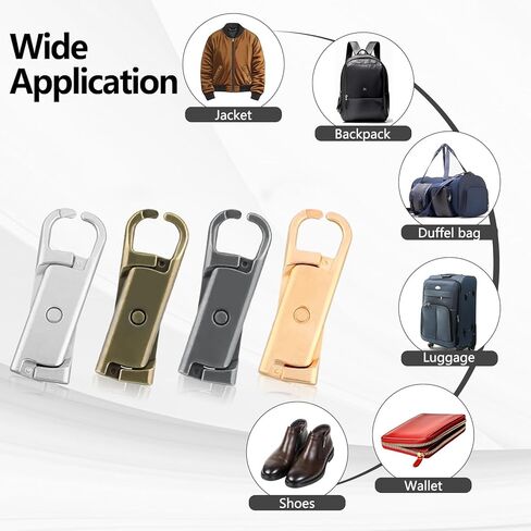 Zipper Pull Replacement Tabs, Detachable No-Sew Zipper Head Repair Kit for Jackets, Backpacks, Luggage, and Purses, 4 Colors (Black) in Kuwait