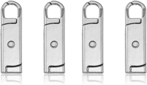 Zipper Pull Replacement Tabs, Detachable No-Sew Zipper Head Repair Kit for Jackets, Backpacks, Luggage, and Purses, 4 Colors (Black) in Kuwait