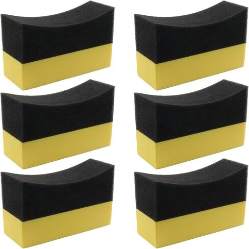 6 Pcs Wet Tire Shine Applicator Pad, Multi-Surface Polishing Sponges, Tire Applicator Dressing Shine Sponge for Car Glass, Painted Steel, Porcelain in Kuwait