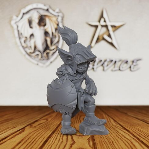 DND Minis for Miniature Game & Fantasy Role Playing - 28mm Scale Tabletop Unpainted Miniatures for Dungeon Masters, TTRPG Accessory Figurine for RPG Gift - Goblin Warrior (AS24) in Kuwait