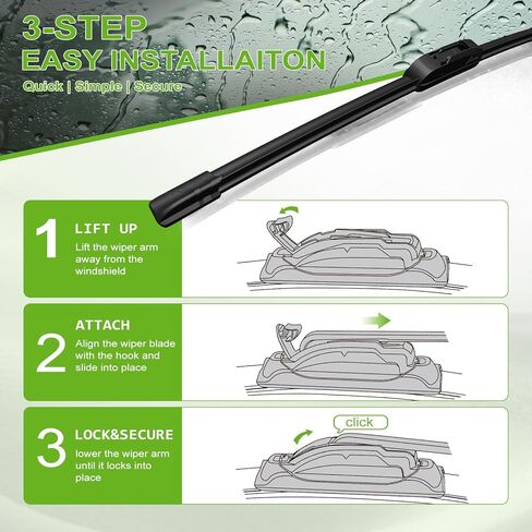 استبدال شفرات ممسحة الزجاج الأمامي PARRATI® 22 بوصة 22 بوصة لسيارة Ford F150 2000-2025، Explorer 2002-2004، Expedition 2008-2024، مساحات أمامية منخفضة الديسيبل لجميع المواسم in Kuwait