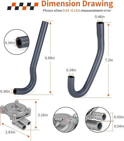Fuel Gas Auto Petcock Valve Switch & Fuel Tank Tube A + B Hose For Honda Shadow VLX 600 VT600C VT600CD/CD2 1999-2003 16970-MZ8-G23 in Kuwait