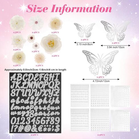 DIY Graduation Cap Decorations Kit Included Faux Flowers Self Adhesive Rhinestones Peal 3D Butterfly Glitter Alphabet Letter Stickers for 2026 Grad Cap Graduation Party Supplies in Kuwait
