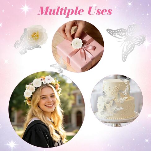 DIY Graduation Cap Decorations Kit Included Faux Flowers Self Adhesive Rhinestones Peal 3D Butterfly Glitter Alphabet Letter Stickers for 2026 Grad Cap Graduation Party Supplies in Kuwait
