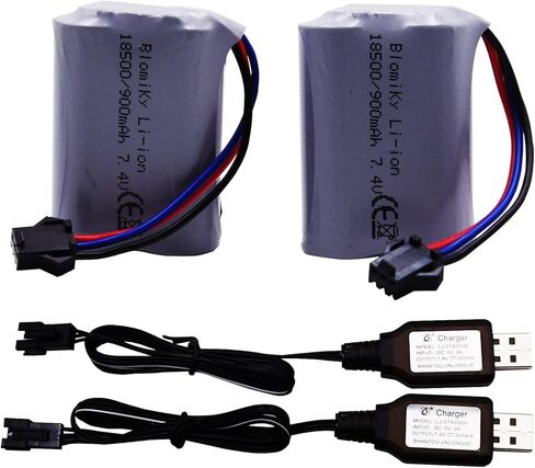 Blomiky 7.4V 900mAh SM-3P التوصيل بطارية ليثيوم أيون قابلة للشحن وكابل USB مناسب لسيارات RC البرمائية E341 G03082R / C82 وUSB in Kuwait