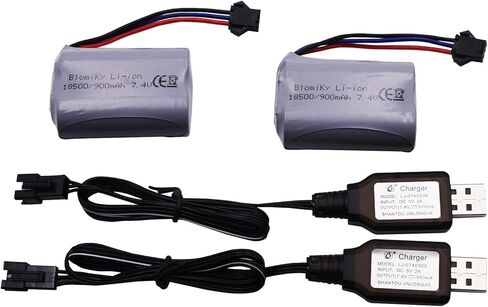 Blomiky 7.4V 900mAh SM-3P التوصيل بطارية ليثيوم أيون قابلة للشحن وكابل USB مناسب لسيارات RC البرمائية E341 G03082R / C82 وUSB in Kuwait