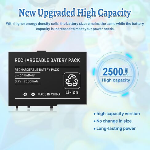 عبوتان من بطارية DS Lite، USG-003/USG-001 بطارية بديلة بقدرة 2500 مللي أمبير في الساعة لأجهزة Nintendo DS Lite وNDS Lite ومشغل ألعاب NDSL مع مجموعة أدوات (ليست لـ DSi وDSi XL وDSi LL) in Kuwait