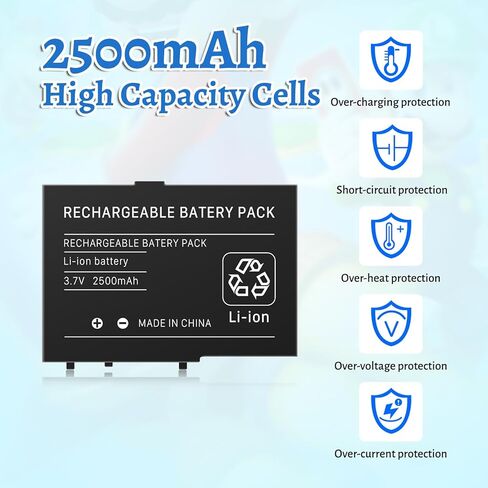 عبوتان من بطارية DS Lite، USG-003/USG-001 بطارية بديلة بقدرة 2500 مللي أمبير في الساعة لأجهزة Nintendo DS Lite وNDS Lite ومشغل ألعاب NDSL مع مجموعة أدوات (ليست لـ DSi وDSi XL وDSi LL) in Kuwait