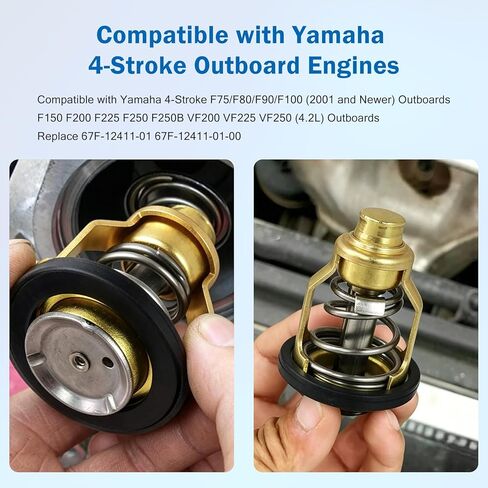 2 قطعة ترموستات خارجي 60 درجة مئوية 140 درجة فهرنهايت متوافق مع Yamaha 4-Stroke F75 F80 F90 F100 F150 F200 F225 F250 F250B VF200 VF225 VF250 خارجي 67F-12411-01 in Kuwait