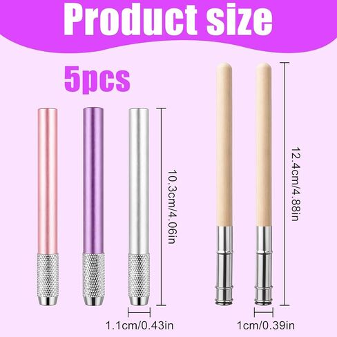 Aluminum Assorted Colors Pencil Lengthener - 5 PCS Multi-Color Ergonomic Pencil Lengthener Holder, Aluminum Pencils Extender with Comfort Grip for Drawing, Art, Sketching & Office Use in Kuwait