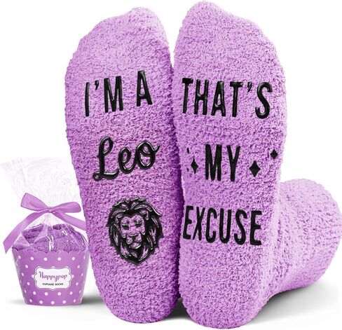 HAPPYPOP Taurus Zodiac Birthday Gifts for Women Teen Girls - Astrology Constellation Horoscope Gifts, Fuzzy Space Galaxy Taurus Socks Teens in Saudi Arabia