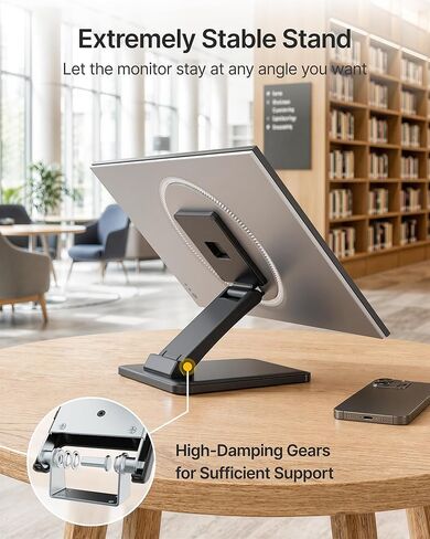 monTEK Low Profile Monitor Stand, Foldable Lay Flat Single VESA Stand 75x75/100x100mm, Portable Support for 17 to 27 Inch Touchscreen Monitor & Mini PC in Kuwait