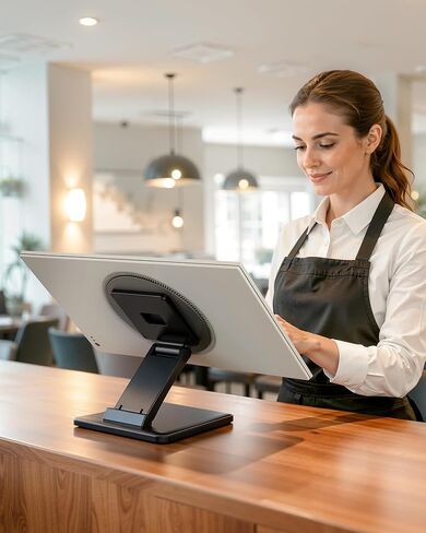 monTEK Low Profile Monitor Stand, Foldable Lay Flat Single VESA Stand 75x75/100x100mm, Portable Support for 17 to 27 Inch Touchscreen Monitor & Mini PC in Kuwait