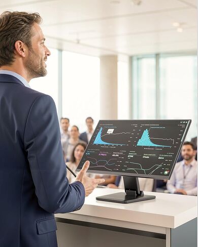 monTEK Low Profile Monitor Stand, Foldable Lay Flat Single VESA Stand 75x75/100x100mm, Portable Support for 17 to 27 Inch Touchscreen Monitor & Mini PC in Kuwait