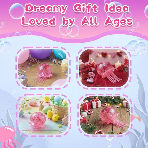 Jellyfish Squishy Squeeze Toys for Boys Girls, Ultra Soft Sensory Fidget Toys for Kids Adults, Slow Rise Stress Balls Stress Relief for Autism, Office Desk Toys Party Favors Birthday Gifts (Pink) in Saudi Arabia