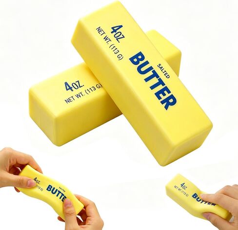 Slow Rebound Butter Squishy Stress Balls 2Pcs, Realistic Soft Stick Squeeze Toys for Adults, Upgrade Wet Slow Rising Fidget Pack, Calming Sensory Relief Set in Kuwait
