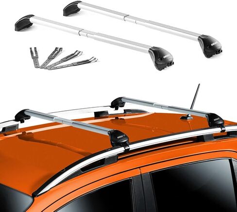 OMAC Roof Rack Cross Bars TÜV Certified for Hyundai Ioniq 9 2025-2026 – Lockable (4 Locks) – Max Load 220 lb / 100 kg – Durable Mounting Silver in Kuwait