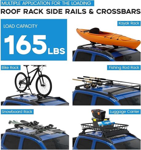 HECASA Roof Rack Cross Bars Compatible with 2005-2023 Toyota Tacoma Double Cab Replacement for PT278-35170 Top Rail Crossbars Luggage Carrier Black Powder Coated Aluminum in Kuwait