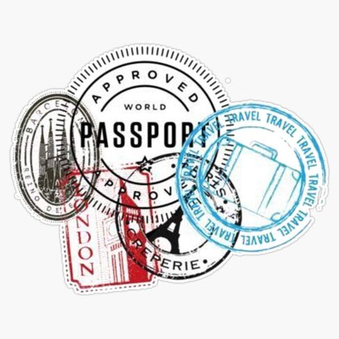 جواز السفر Stamps الفينيل ملصق مضاد للمياه ملصق سيارة محمول جدار نافذة ملصقات للسيارة متعددة الأشكال 5" in Kuwait