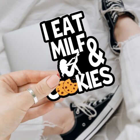 3 قطع من ملصقات I Eat Mi*f and Cookies، ملصقات ممتصة للصدمات للبالغين، ملصقات قذرة للبالغين، اقتباسات مضحكة للزوجة والأسرة اللطيفة للأب والأم، ملصقات فكاهة نكتة لأجهزة الكمبيوتر المحمول وزجاجة المياه والهاتف وخوذة السيارة 3" in Kuwait