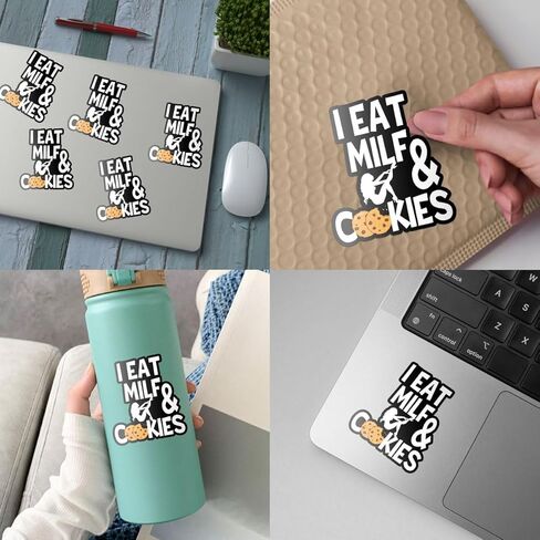 3 قطع من ملصقات I Eat Mi*f and Cookies، ملصقات ممتصة للصدمات للبالغين، ملصقات قذرة للبالغين، اقتباسات مضحكة للزوجة والأسرة اللطيفة للأب والأم، ملصقات فكاهة نكتة لأجهزة الكمبيوتر المحمول وزجاجة المياه والهاتف وخوذة السيارة 3" in Kuwait