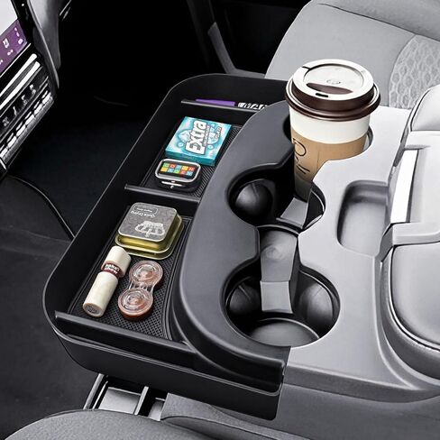 RUNROAD Center Console Hanging Organizer Box Compatible with 2013-2024 Dodge RAM 1500 Classic / 2013-2026 RAM 2500 3500 Accessories, Armrest Box Extender for Organize (3 Cup Holders' Jump Seat ONLY) in Kuwait