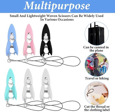 6 Pcs Tiny Scissors with Cover, Mini Scissors Travel Set, Stainless Steel Small Keychain Scissor All Purpose, Portable Travel Scissor for Crafts, Sewing, Yarn in Kuwait