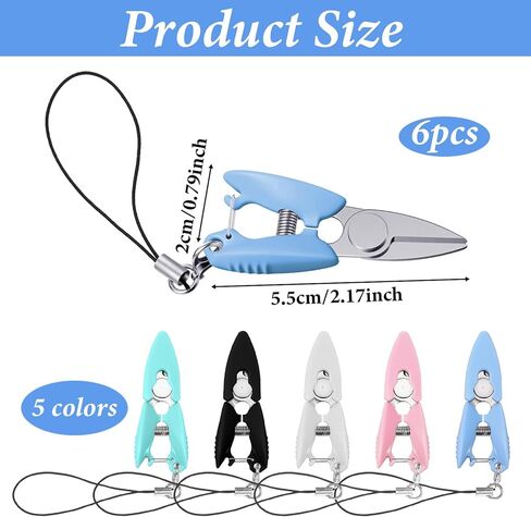 6 Pcs Tiny Scissors with Cover, Mini Scissors Travel Set, Stainless Steel Small Keychain Scissor All Purpose, Portable Travel Scissor for Crafts, Sewing, Yarn in Kuwait