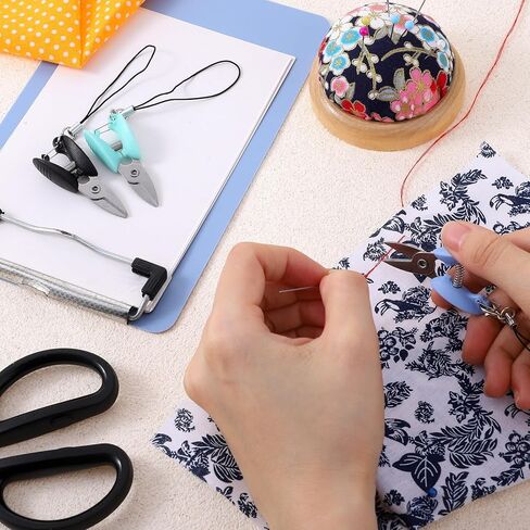 6 Pcs Tiny Scissors with Cover, Mini Scissors Travel Set, Stainless Steel Small Keychain Scissor All Purpose, Portable Travel Scissor for Crafts, Sewing, Yarn in Kuwait