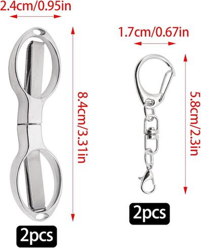 Mini Folding Scissors with Keychain, Lightweight Stainless Steel Portable Mini Travel Scissors Foldable Pocket Badge in Saudi Arabia
