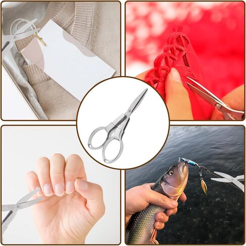 Mini Folding Scissors with Keychain, Lightweight Stainless Steel Portable Mini Travel Scissors Foldable Pocket Badge in Saudi Arabia