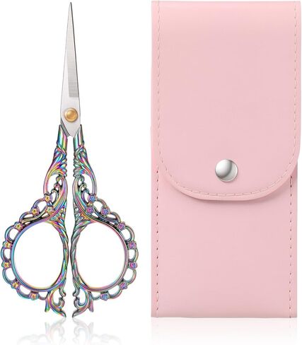 Crochet Scissors with Cover Embroidery Scissors Small Sharp Craft Scissor Sharp Pointed Tip In A Pouch Stainless Steel Embroidery Scissor for Precise Cuttin Craft and Sewing Supplies in Kuwait