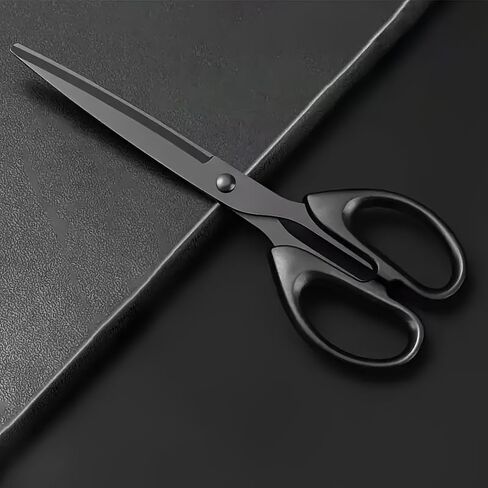 مقص مكتب بشفرة سوداء قطعة واحدة - مقص منزلي محمول لقص الستائر، دانتيل مصنوع يدويًا، ورق، أداة حادة غير لاصقة للحرف اليدوية والاستخدام اليومي in Kuwait