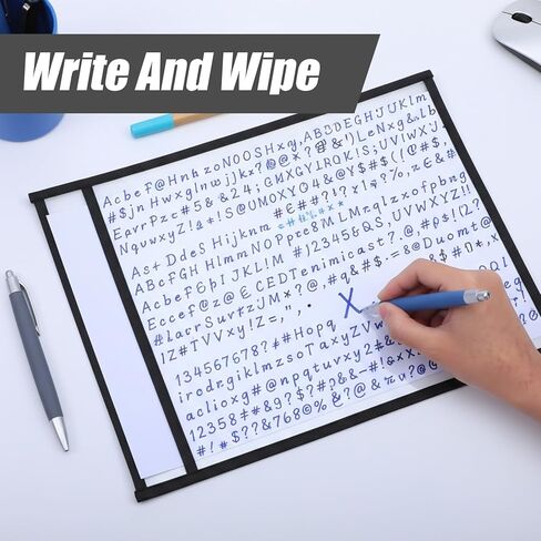 30 حزمة من حاملات تذاكر العمل، حامل تذاكر شفاف عالي التحمل مقاس 9 × 12، أغلفة ورقية بلاستيكية، واقيات للمستندات، مسح جاف أو متجر أوامر العمل في المكتب والفصل الدراسي (أسود) in Kuwait