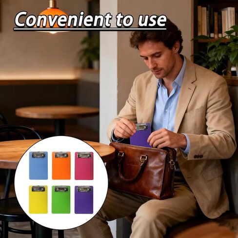 6 Pack 4×6inch Plastic Mini Clipboards, Colorful Small Clip Boards A6 Letter Size Clipboard, Pocket Memo Size Clipboards for Classroom Restaurants Office in Saudi Arabia