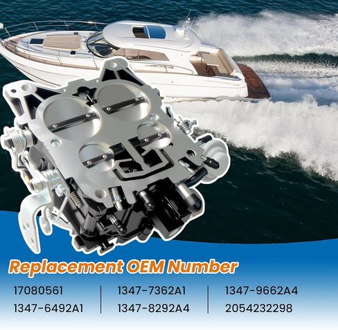 17080561 Marine Carburetor for Mercruiser 260 350 Engine Rochester Quadrajet 4 Barrel Replacement Compatible with MCM 260, Mercury Marine 5.7L V8 in Kuwait