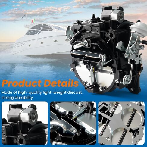 17080561 Marine Carburetor for Mercruiser 260 350 Engine Rochester Quadrajet 4 Barrel Replacement Compatible with MCM 260, Mercury Marine 5.7L V8 in Kuwait