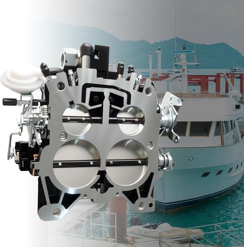 17080561 Marine Carburetor for Mercruiser 260 350 Engine Rochester Quadrajet 4 Barrel Replacement Compatible with MCM 260, Mercury Marine 5.7L V8 in Kuwait