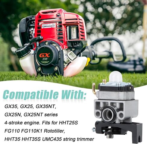 GX35 GX25 Carburetor Kit for Honda GX35 GX25 GX35NT GX25N Engine & HHT25S HHT35 FG110 Trimmer/Tiller - Replaces 16100-Z0Z-034 16100-Z0H-825 - Includes Gasket, Fuel Filter, Air Filter, Spark Plug in Kuwait