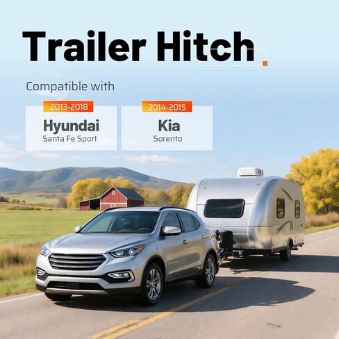 Class 3 Trailer Tow Hitch Receiver 2" Compatible with 2013-2018 Hyundai Santa Fe Sport 2014-2015 Kia Sorento in Kuwait