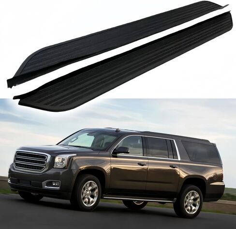 2PCS Fits for Chevrolet Suburban GMC Yukon XL Cadillac Escalade ESV 2015-2020 Side Steps Running Boards Fixed Steps Nerf Bars 86" Length with Brackets (Style1-Stainless Steel) in Saudi Arabia