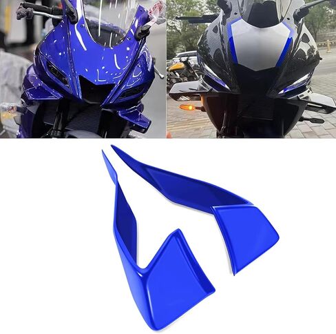 for YZF-R25 YZF-R3 R25 R3 r25 r3 2026 2025 2024 2023-2019 Accessories Wind Wing Side Wing Spoiler Motorcycle Left and Right Front aerodynamic Fairing Wind Wing Double Wind Blade (Blue) in Saudi Arabia