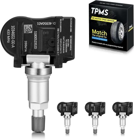 BDFHYK 4 قطع مستشعرات TPMS 433 ميجا هرتز مراقبة ضغط الإطارات المبرمجة متوافقة مع Tesla 2017-2019 Model 3، 2014 Conti Model S، 2016-2019 Model X، 2015-2019 Model S يستبدل # 1034602 in Kuwait