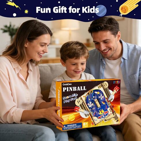 GobiDex DIY Pinball Machine Kit for Kids, Build Your Own Arcade Game, Wooden STEM Toy for Learning, Birthday Gift for Boys and Girls Ages 8+ in Saudi Arabia
