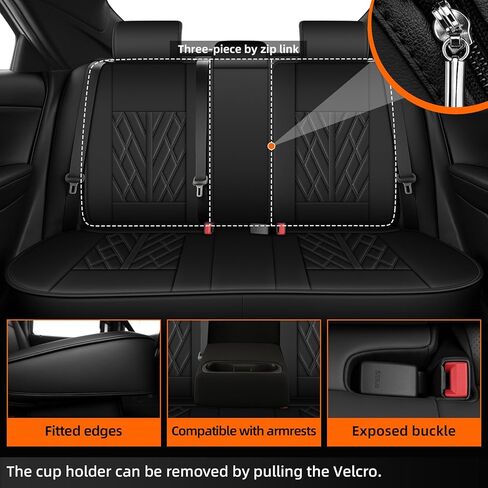 IKABEVEM Custom Fit for Hyundai Elantra Seat Covers 2007-2026 SEL/SE/Limited/SEL Sport, Full Set Seat Cover Premium Ventilated Perforated Leather Design Waterproof Cushion Protectors(5 Seats, Black) in Kuwait