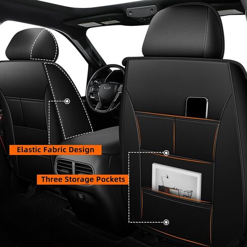 IKABEVEM Custom Fit for Hyundai Elantra Seat Covers 2007-2026 SEL/SE/Limited/SEL Sport, Full Set Seat Cover Premium Ventilated Perforated Leather Design Waterproof Cushion Protectors(5 Seats, Black) in Kuwait