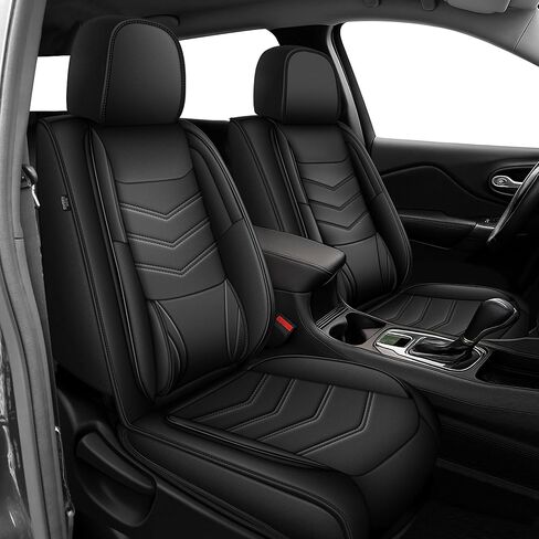 IKABEVEM Custom Fit for Hyundai Elantra Seat Covers 2007-2026 SEL/SE/Limited/SEL Sport, Full Set Seat Cover Premium Ventilated Perforated Leather Design Waterproof Cushion Protectors(5 Seats, Black) in Kuwait