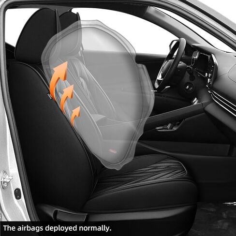 IKABEVEM Custom Fit for Hyundai Elantra Seat Covers 2007-2026 SEL/SE/Limited/SEL Sport, Full Set Seat Cover Premium Ventilated Perforated Leather Design Waterproof Cushion Protectors(5 Seats, Black) in Kuwait